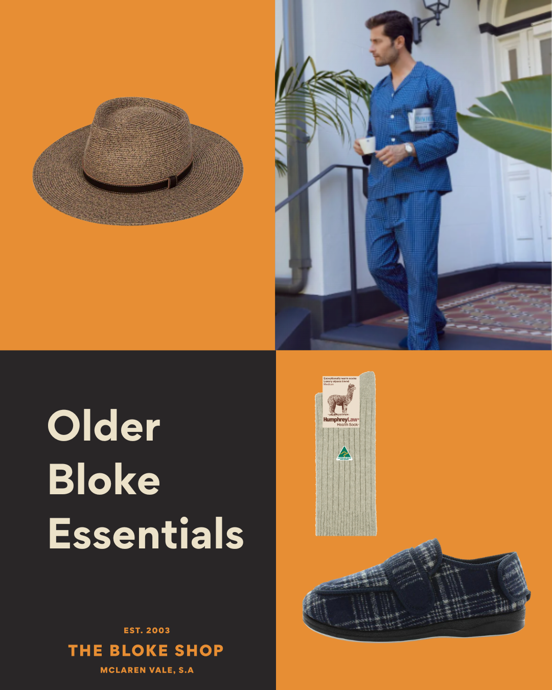 Clothing for Older Blokes, older men at The Bloke Shop.
