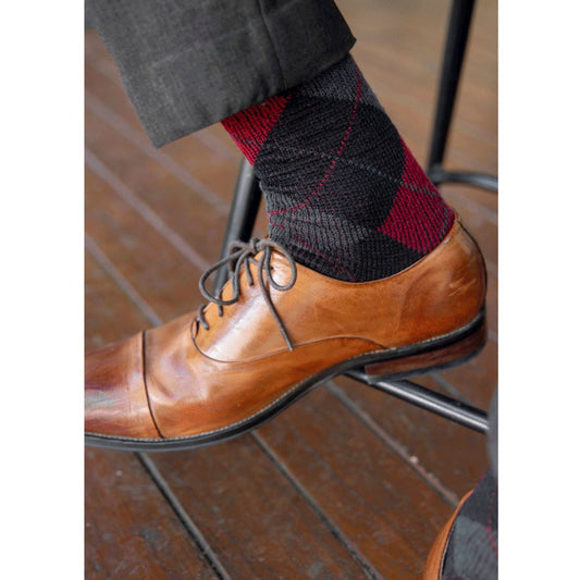 62C Merino Wool Pattern Health Sock - Argyle