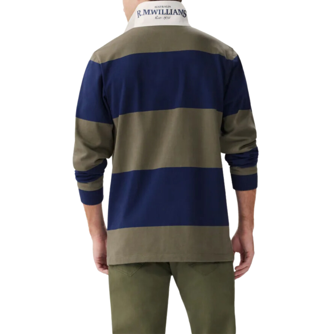 Tweedale Rugby Jumper in Navy and Green at The Bloke Shop, RM Willams Shop Adelaide, 