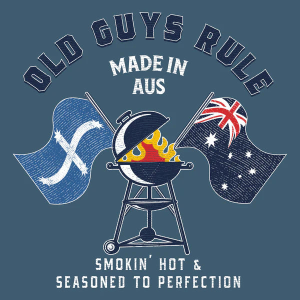Aussie BBQ T-Shirt Heather Tee SS by Old Guys Rule OGR | The Bloke Shop