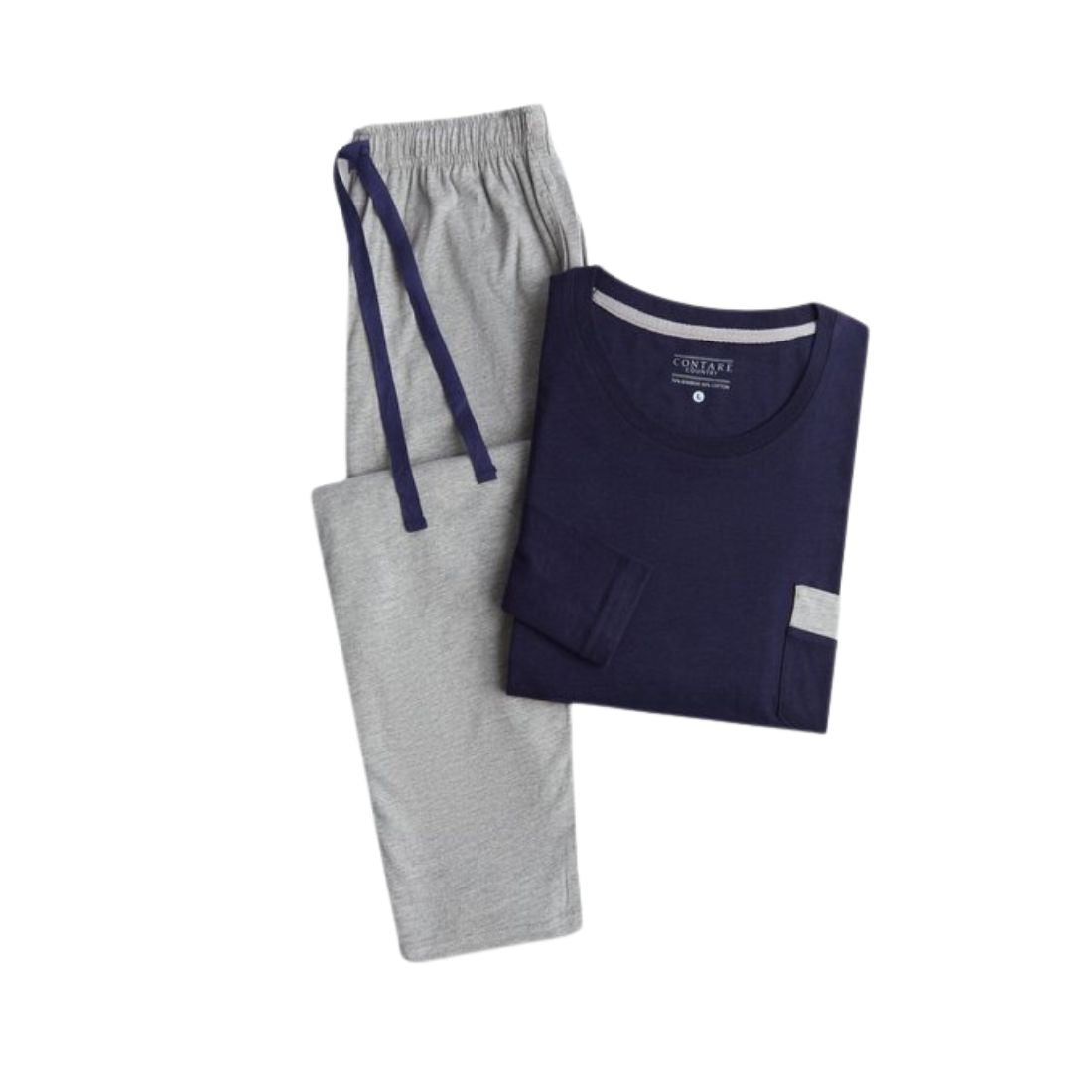 Bamboo Full Length Pyjamas 3XL Navy/Grey Mens Sleepwear by Contare | The Bloke Shop