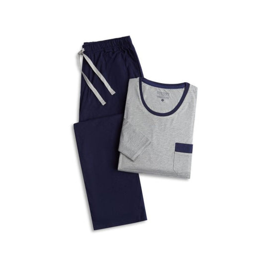 Bamboo Full Length Pyjamas Navy/Grey Mens Sleepwear by Contare | The Bloke Shop