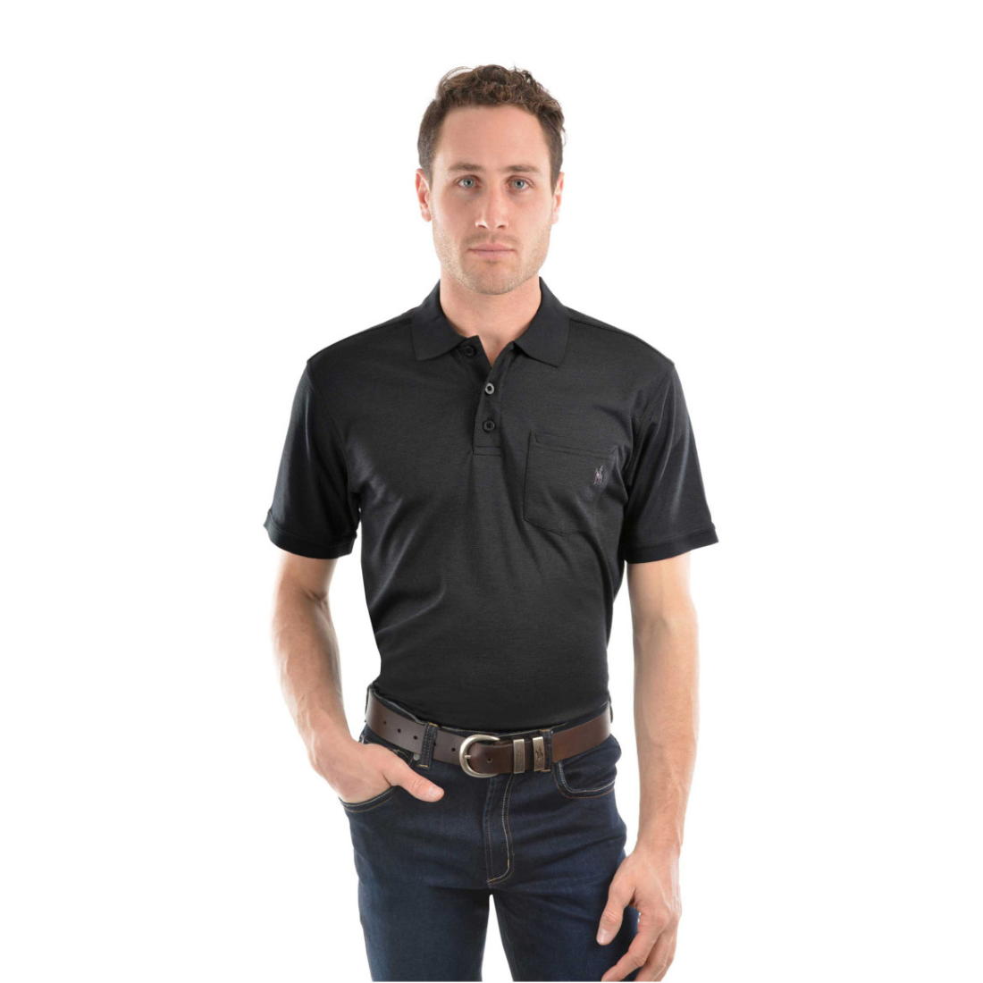 Bamboo S/Slv Polo 3XL Charcoal Mens Polo by Thomas Cook | The Bloke Shop