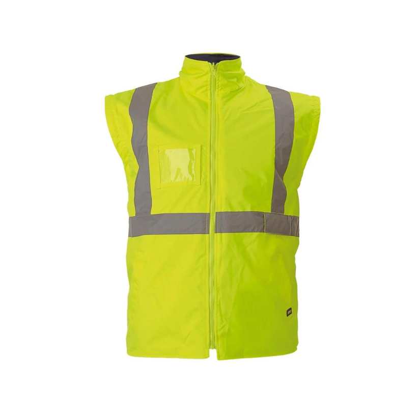 Bisley 5 IN 1 Taped Hi-Vis Jacket Yellow/Navy Workwear by Bisley | The Bloke Shop