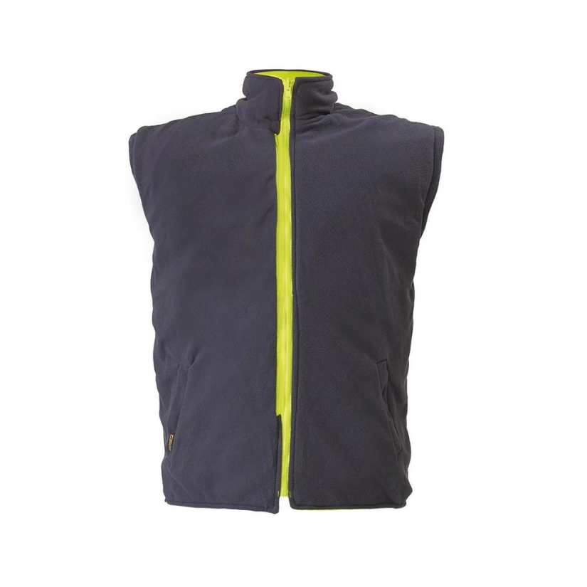 Bisley 5 IN 1 Taped Hi-Vis Jacket Yellow/Navy Workwear by Bisley | The Bloke Shop
