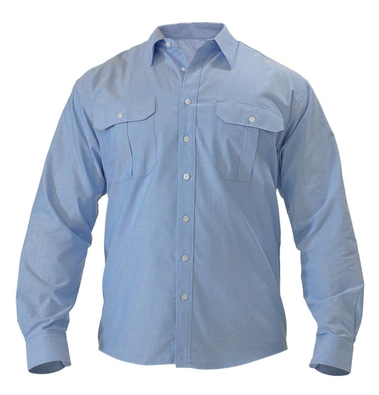 Bisley Oxford Shirt - Long Sleeve S Blue Workwear by Bisley | The Bloke Shop