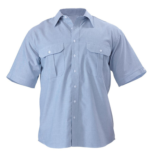 Bisley Oxford Shirt - Short Sleeve S Blue Workwear by Bisley | The Bloke Shop