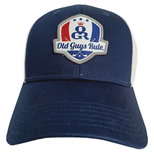 OGR Golf Crest Cap OS Navy/White Mens Hats by Old Guys Rule OGR | The Bloke Shop