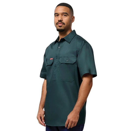 Closed Front Cotton Drill Work Shirt - Short Sleeve Workwear by Yakka Workwear | The Bloke Shop