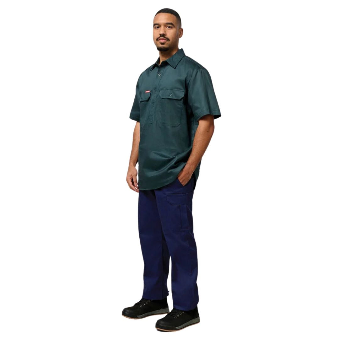 Closed Front Cotton Drill Work Shirt - Short Sleeve Workwear by Yakka Workwear | The Bloke Shop
