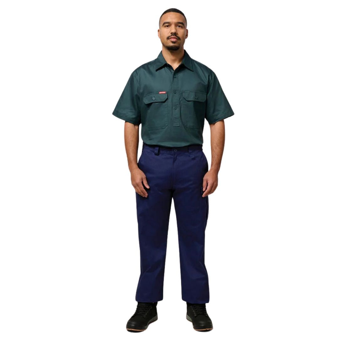 Closed Front Cotton Drill Work Shirt - Short Sleeve Workwear by Yakka Workwear | The Bloke Shop
