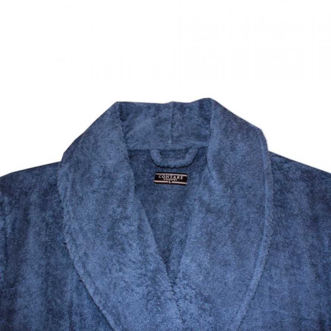 Contare Country Terry Dressing Gown Blue Mens Sleepwear by Contare | The Bloke Shop