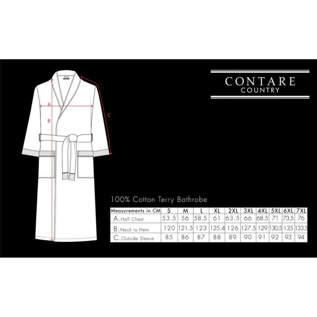 Contare Country Terry Dressing Gown Blue Mens Sleepwear by Contare | The Bloke Shop