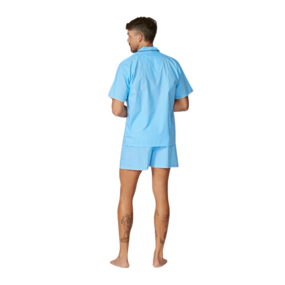 Contare Short Length Cotton Rich PJs Blues Assorted Mens Sleepwear by Contare | The Bloke Shop
