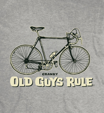 Cranky Bike T Shirt Grey Mens Tshirt by Old Guys Rule OGR | The Bloke Shop