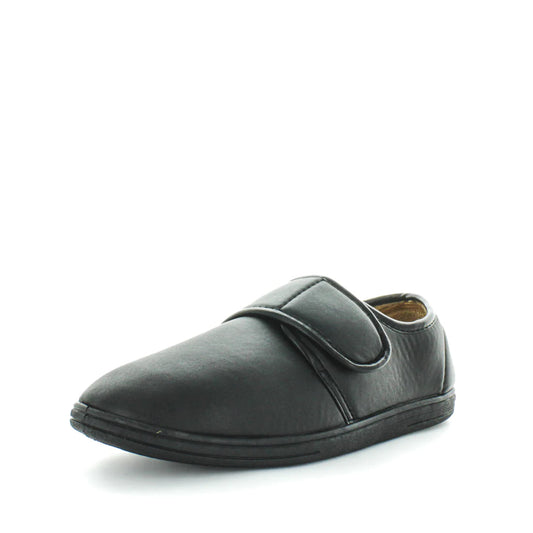 Elton Black Dress Slipper Black Mens Footwear by Panda | The Bloke Shop