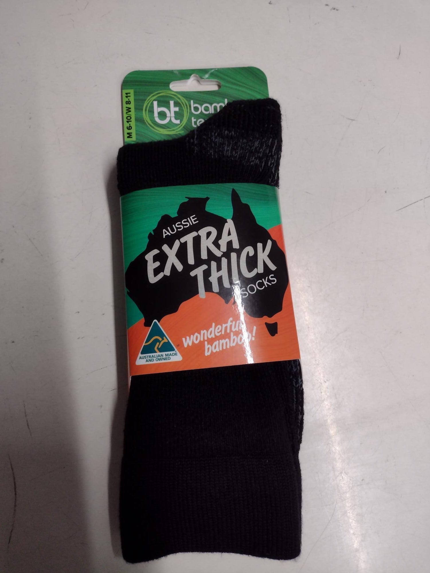 Extra Thick Bamboo Socks Australian Made 6T10 Black Menswear Mature Stock Service by Bamboo Textiles | The Bloke Shop