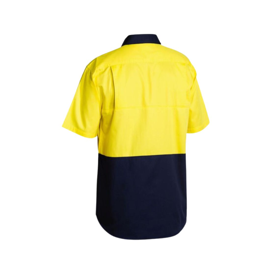Hi-Vis Lightweight Shirt - Short Sleeve Yelow/Navy Menswear Mature Stock Service by Bisley | The Bloke Shop