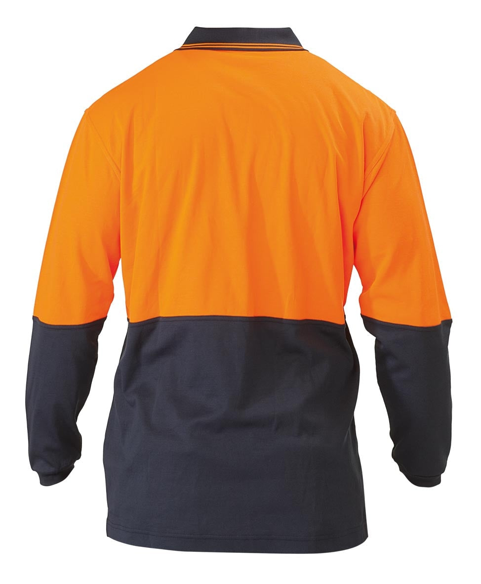Bisley Polo Shirt - 2 Tone Hi-Vis - Long Sleeve Workwear by Bisley | The Bloke Shop