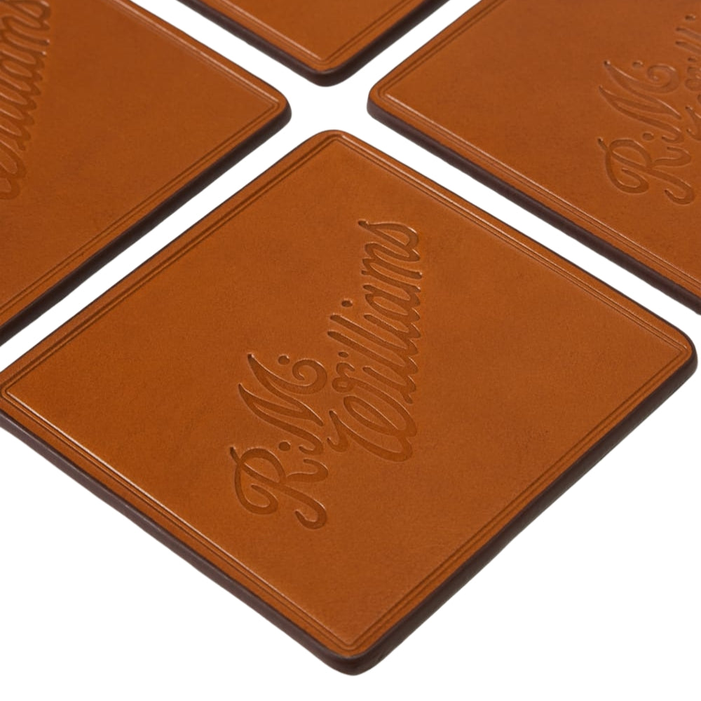Leather Coaster Script Logo 4-Pack