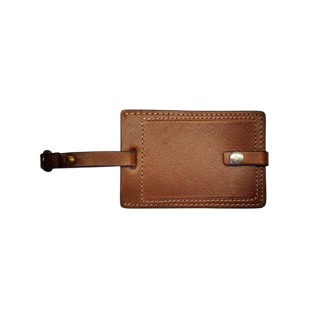 Leather Luggage Tag - Perry OS Tan Accessory by Indepal | The Bloke Shop