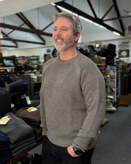 Merino Moss Stitch Crew Knit