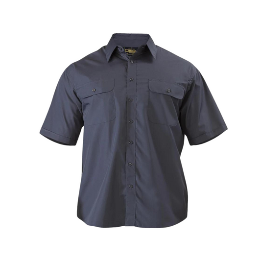 Permanent Press Shirt - Short Sleeve S Midnight Workwear by Bisley | The Bloke Shop