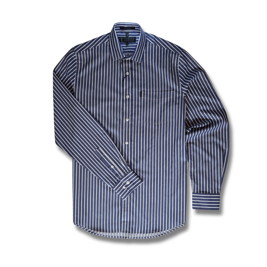 Pilbara Single Pocket Yarn-Dyed Shirt - Long Sleeve