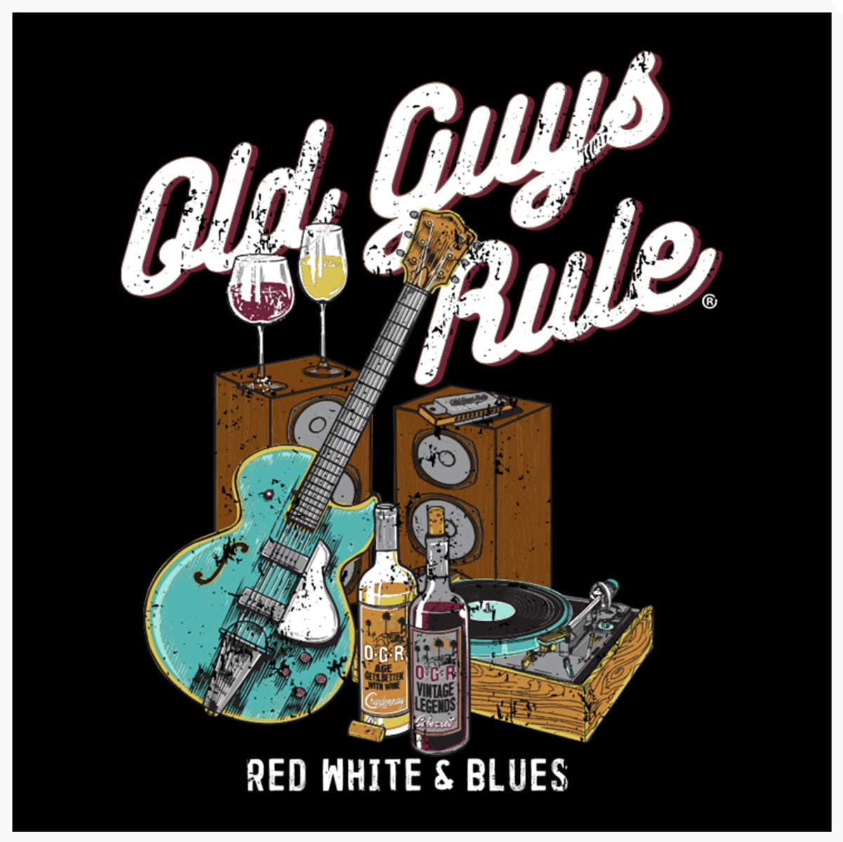 Red White and Blues T-Shirt by Old Guys Rule Black Mens Tshirt by Old Guys Rule OGR | The Bloke Shop
