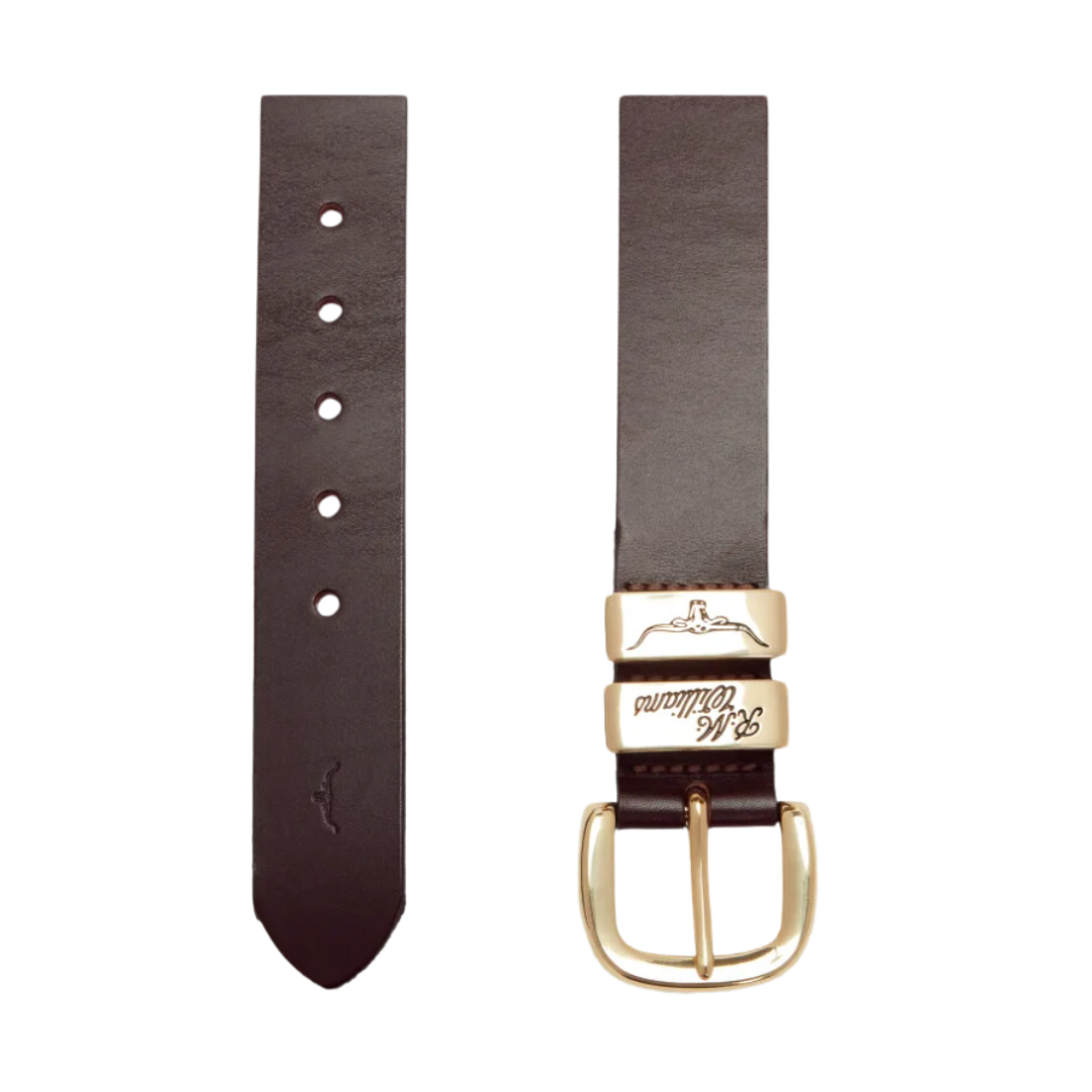 RM Williams Gold 1 1/2 inch Solid Hide Belt Chestnut Belt by RM Williams | The Bloke Shop