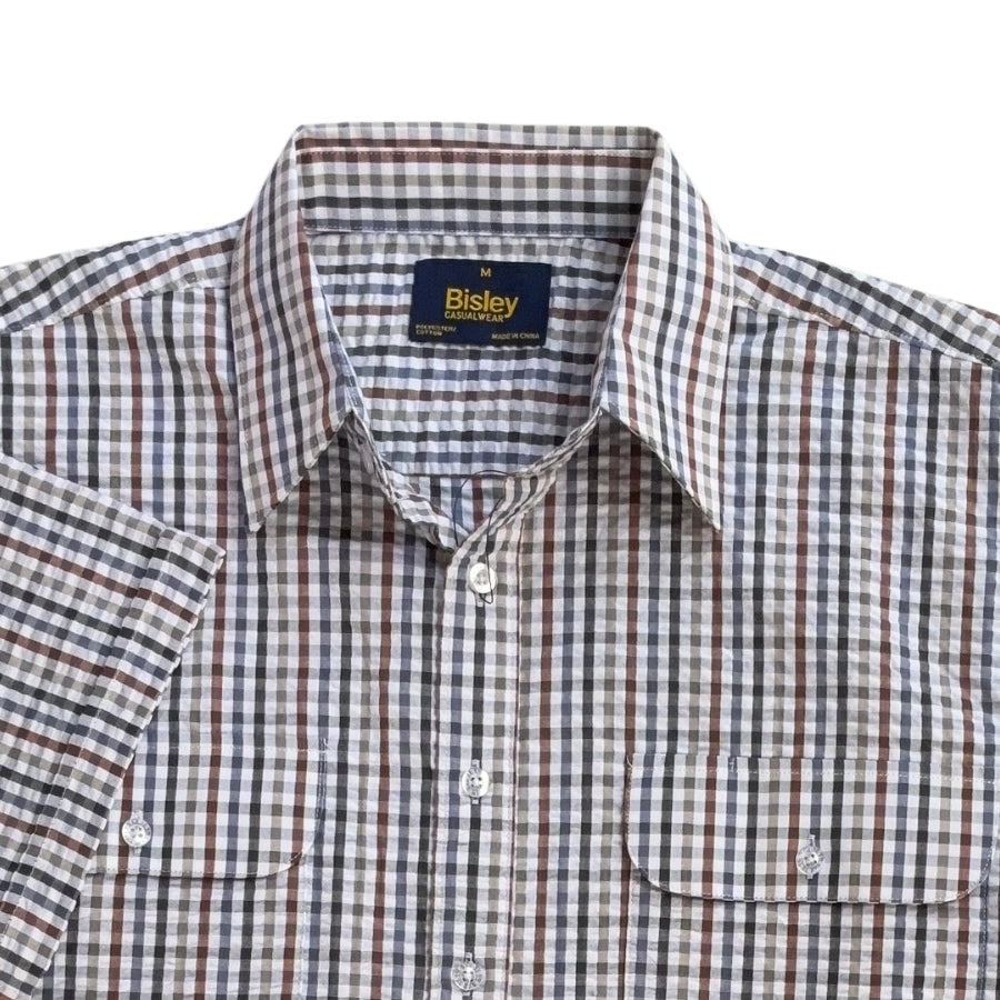 Seersucker Casual Short Sleeve Shirt S26