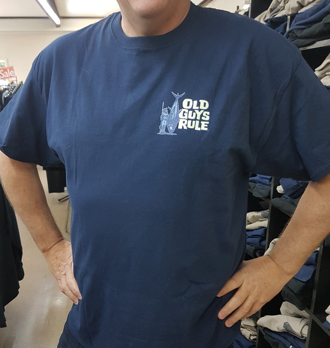 Size Matters T-Shirt by Old Guys Rule Navy Mens Tshirt by Old Guys Rule OGR | The Bloke Shop