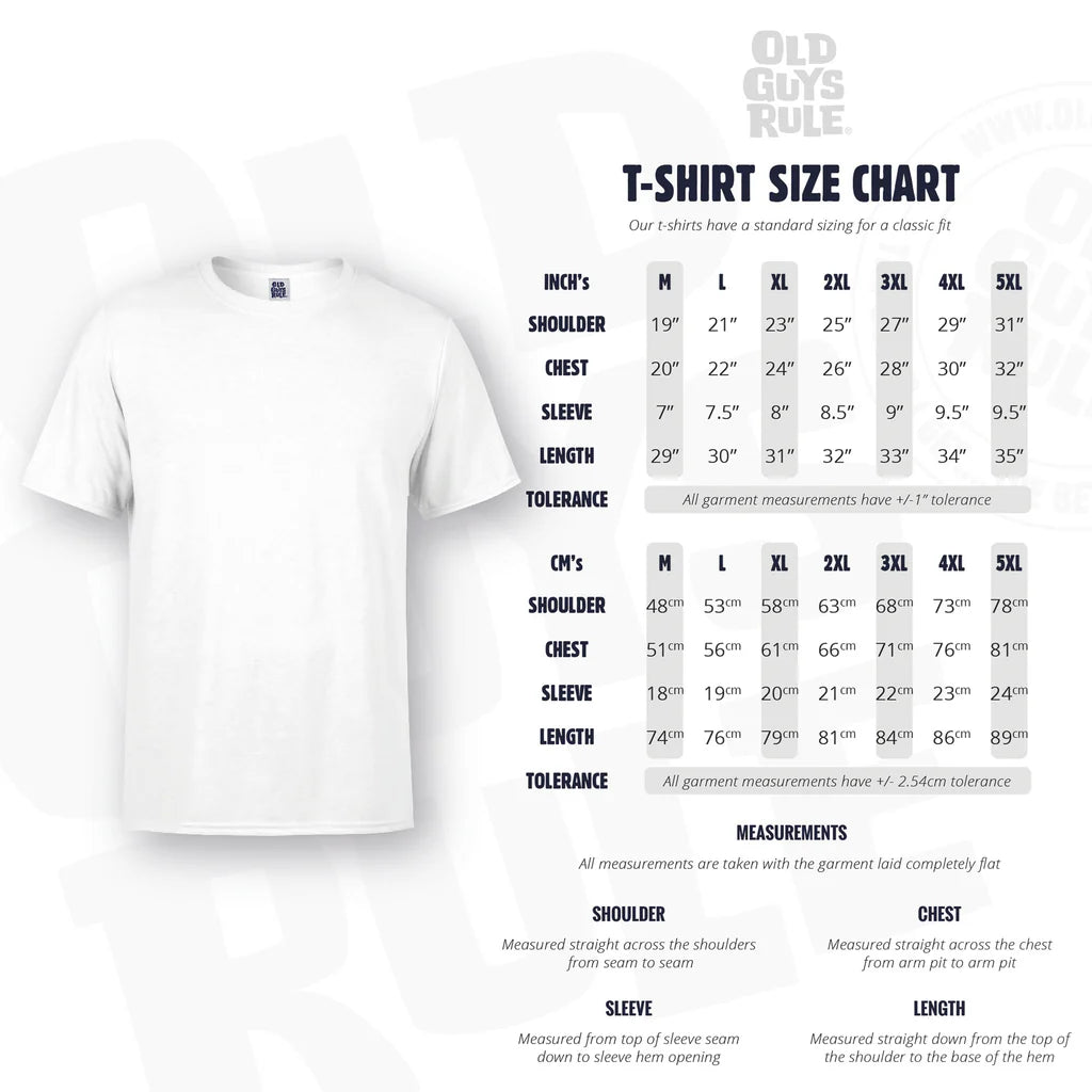 Size Matters T-Shirt Navy Mens Tshirt by Old Guys Rule OGR | The Bloke Shop