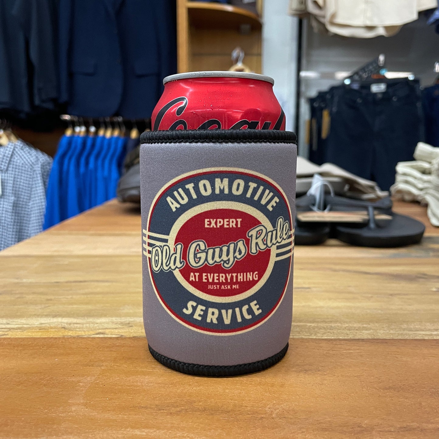 Auto Service Stubby Holder OS Blue/Red Accessories by Old Guys Rule OGR | The Bloke Shop