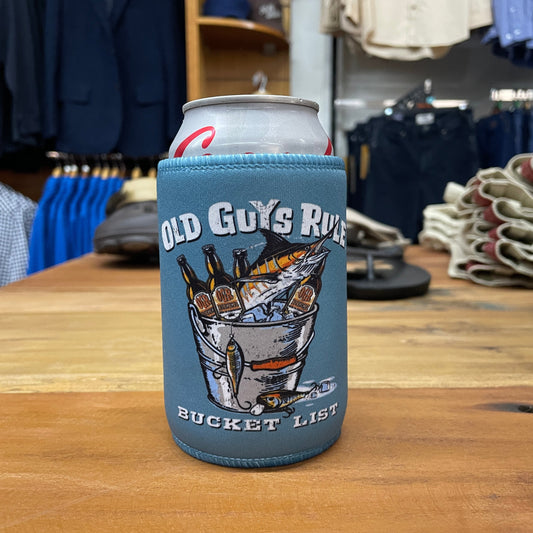 Bucket List Stubby Holder OS Aqua Accessories by Old Guys Rule OGR | The Bloke Shop
