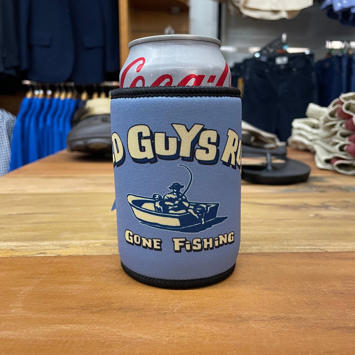 Gone Fishing Stubby Holder OS Teal Accessories by Old Guys Rule OGR | The Bloke Shop