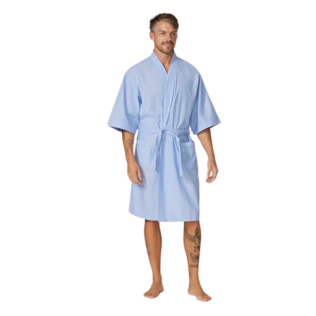Summer Lightweight Dressing Gown M Sky Blue Mens Sleepwear by Lynx | The Bloke Shop
