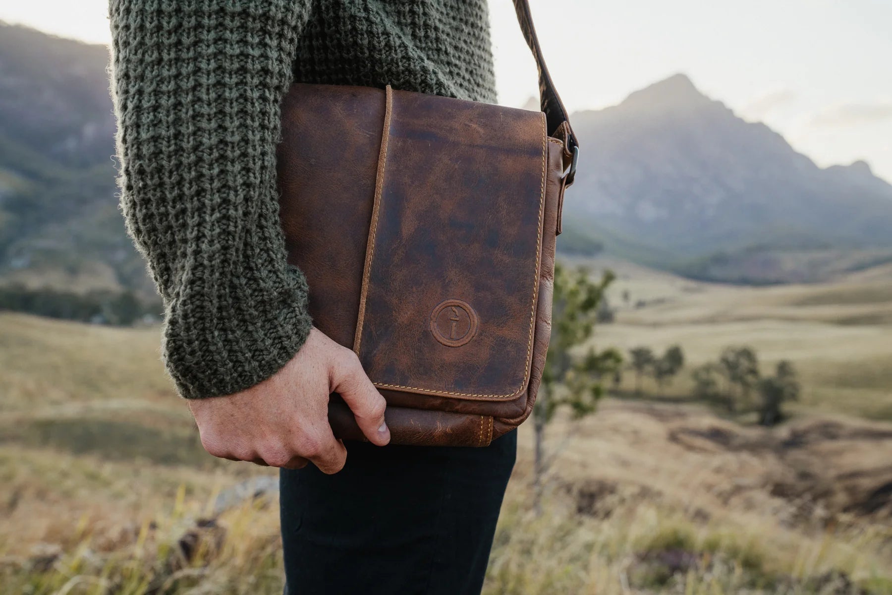 Wanderer Leather Man Bag OS Dusty Antique Accessories by Indepal | The Bloke Shop