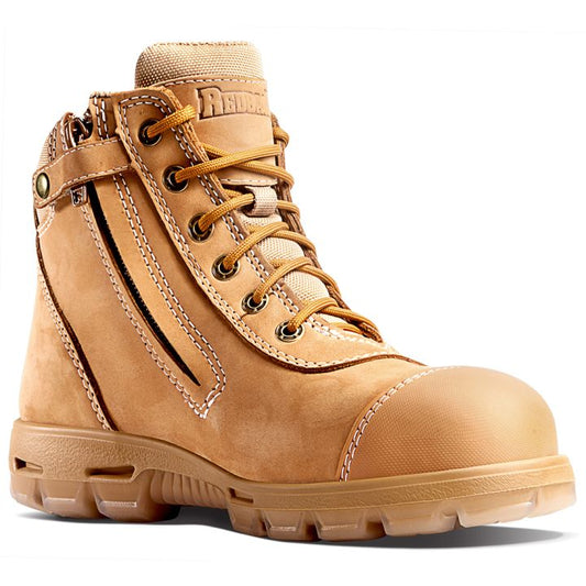Zip Side Scuff Cap SAFETY Boot 10 Wheat Workboots by Redback Boots | The Bloke Shop