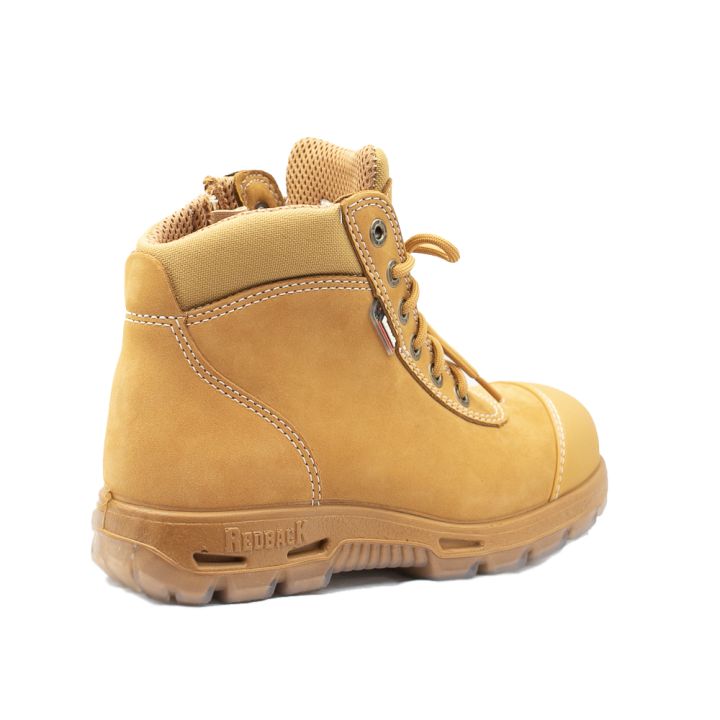 Zip Side Scuff Cap SAFETY Boot Wheat Workboots by Redback Boots | The Bloke Shop