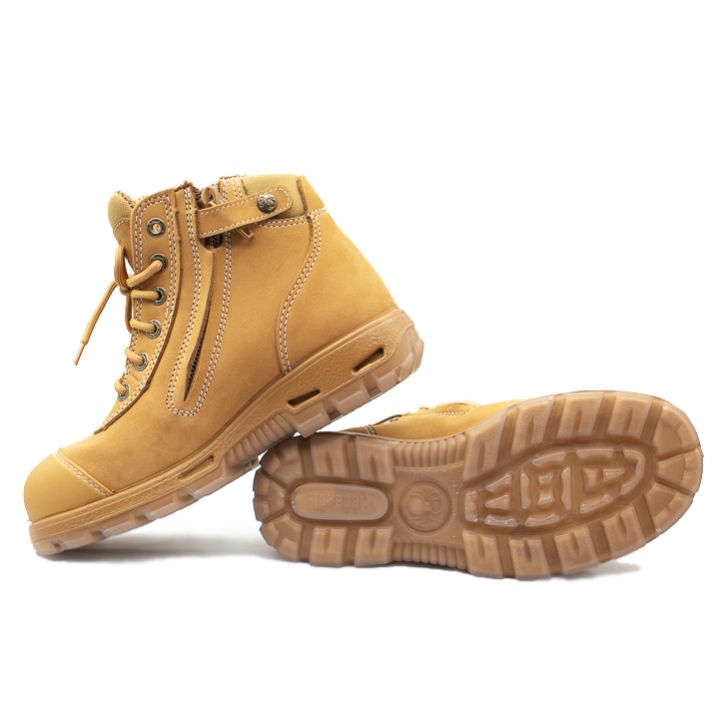 Zip Side Scuff Cap SAFETY Boot Wheat Workboots by Redback Boots | The Bloke Shop