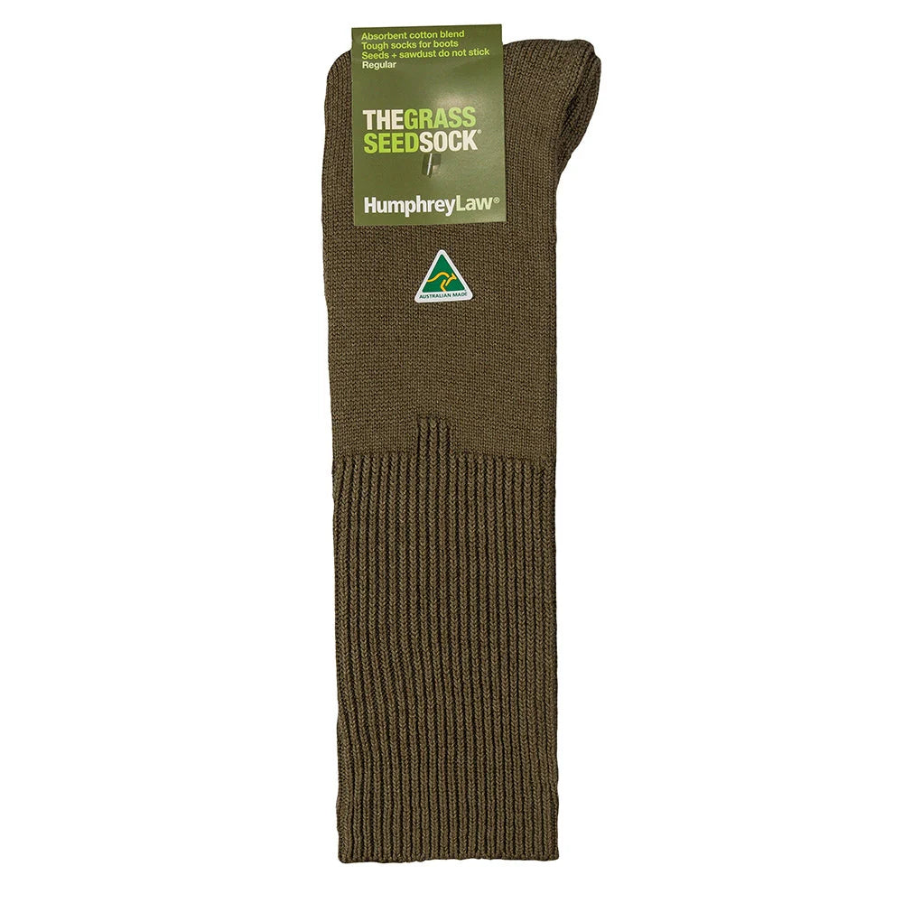 The Grass Seed Half-Hose Sock by Humphrey Law L Khaki Socks by Humphrey Law Socks | The Bloke Shop