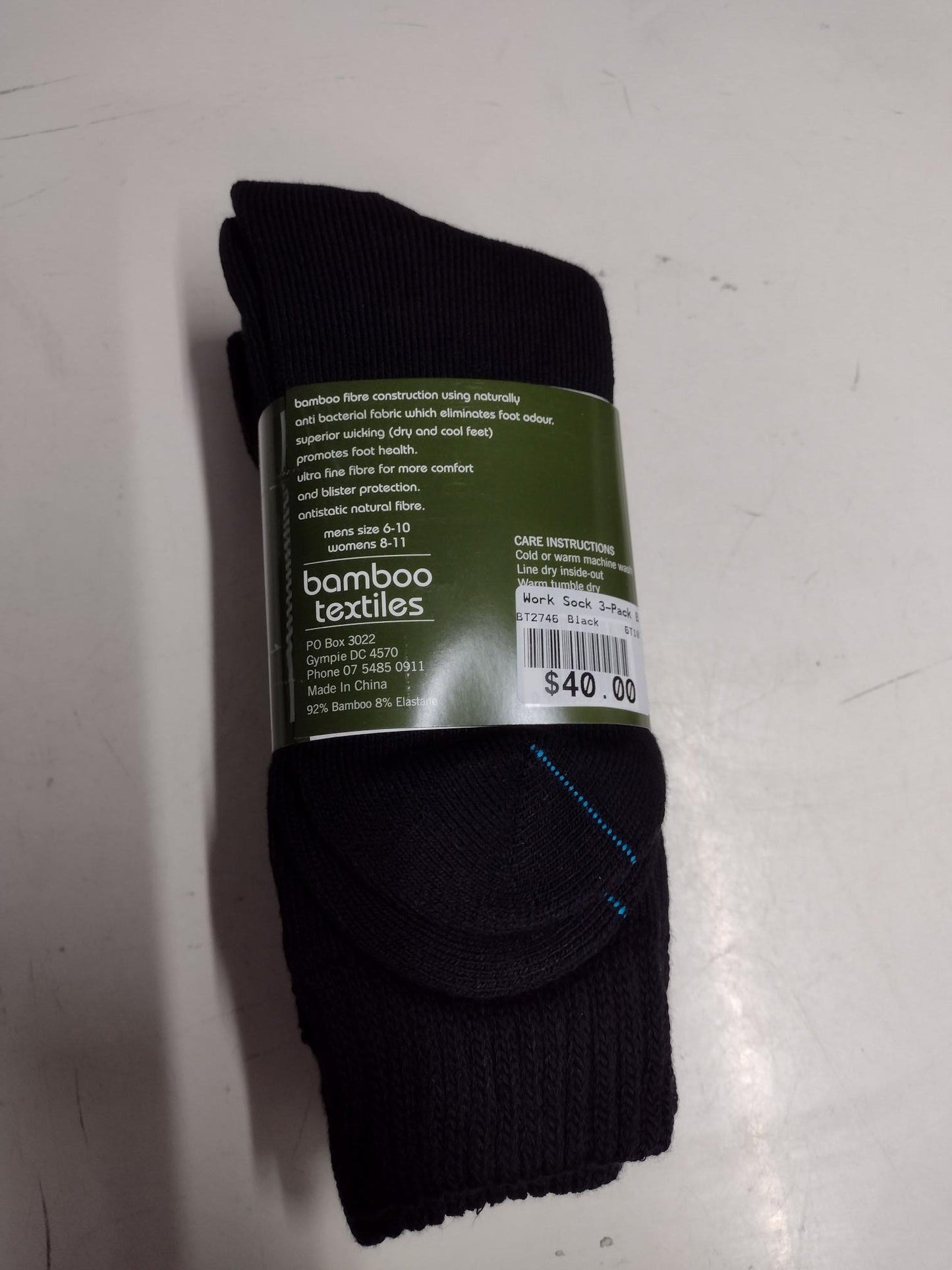 3 Pack Extra Thick Bamboo Socks Black Mens Socks by Bamboo Textiles | The Bloke Shop