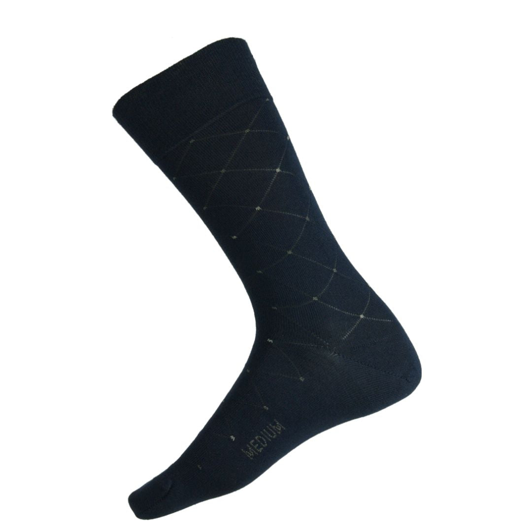 51C Mercerised Cotton Pattern Health Sock - Net Diamond