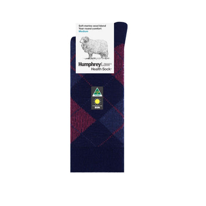 62C Merino Wool Pattern Health Sock - Argyle