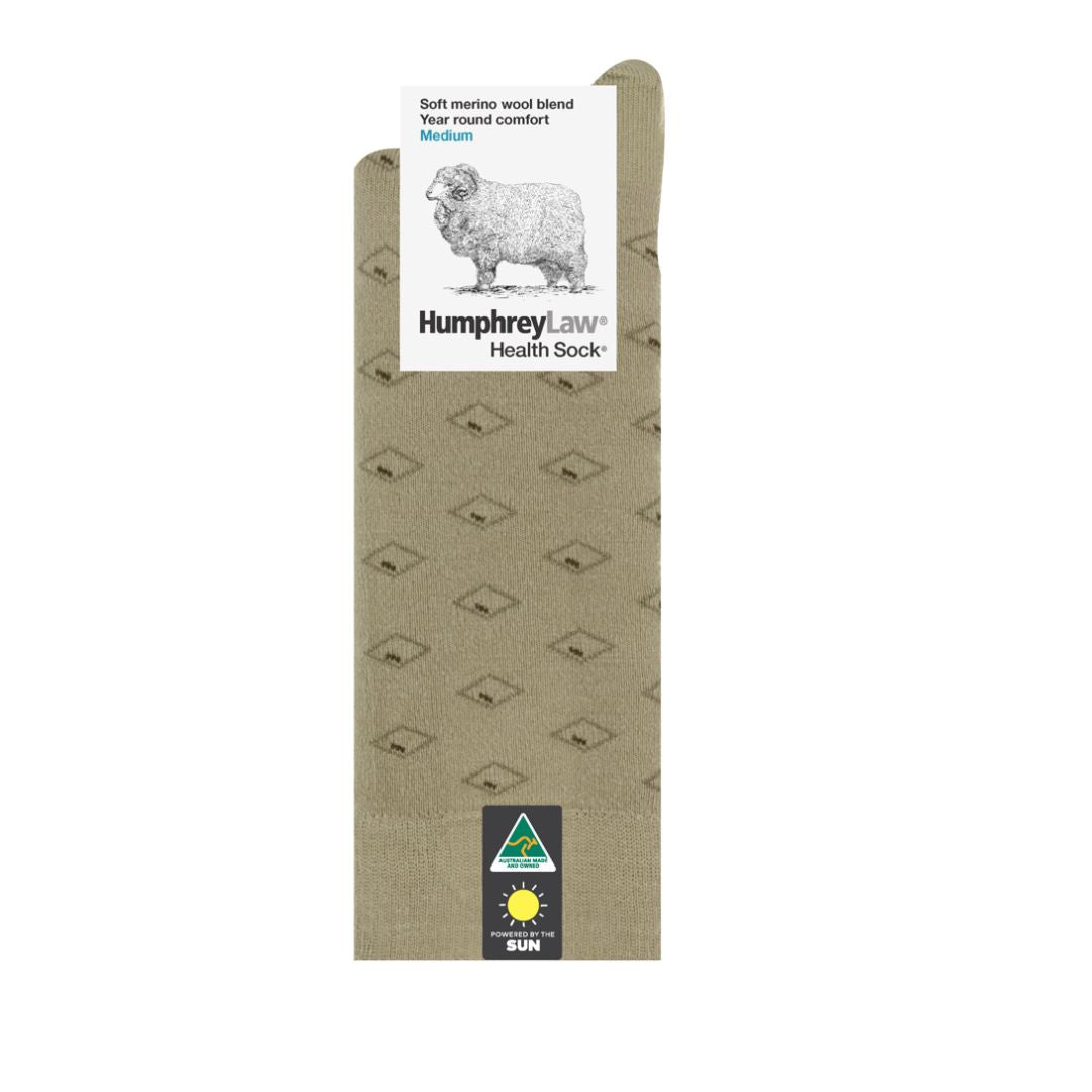 85C Merino Wool Pattern Health Sock - Diamond Eye