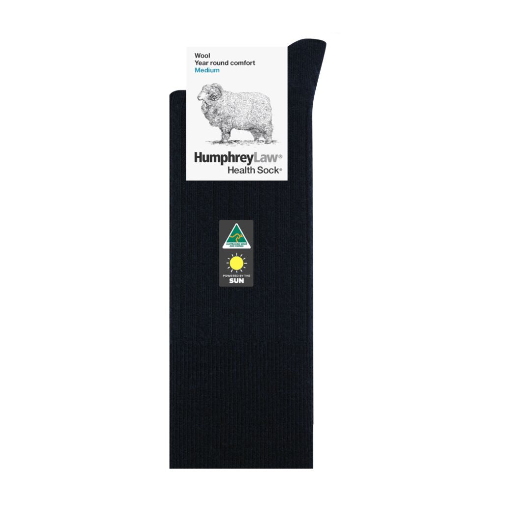 95% Wool Mens Health Sock by Humphrey Law L Black Socks by Humphrey Law Socks | The Bloke Shop