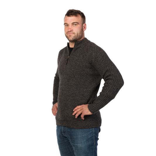 Mount Half Zip Possum Knit