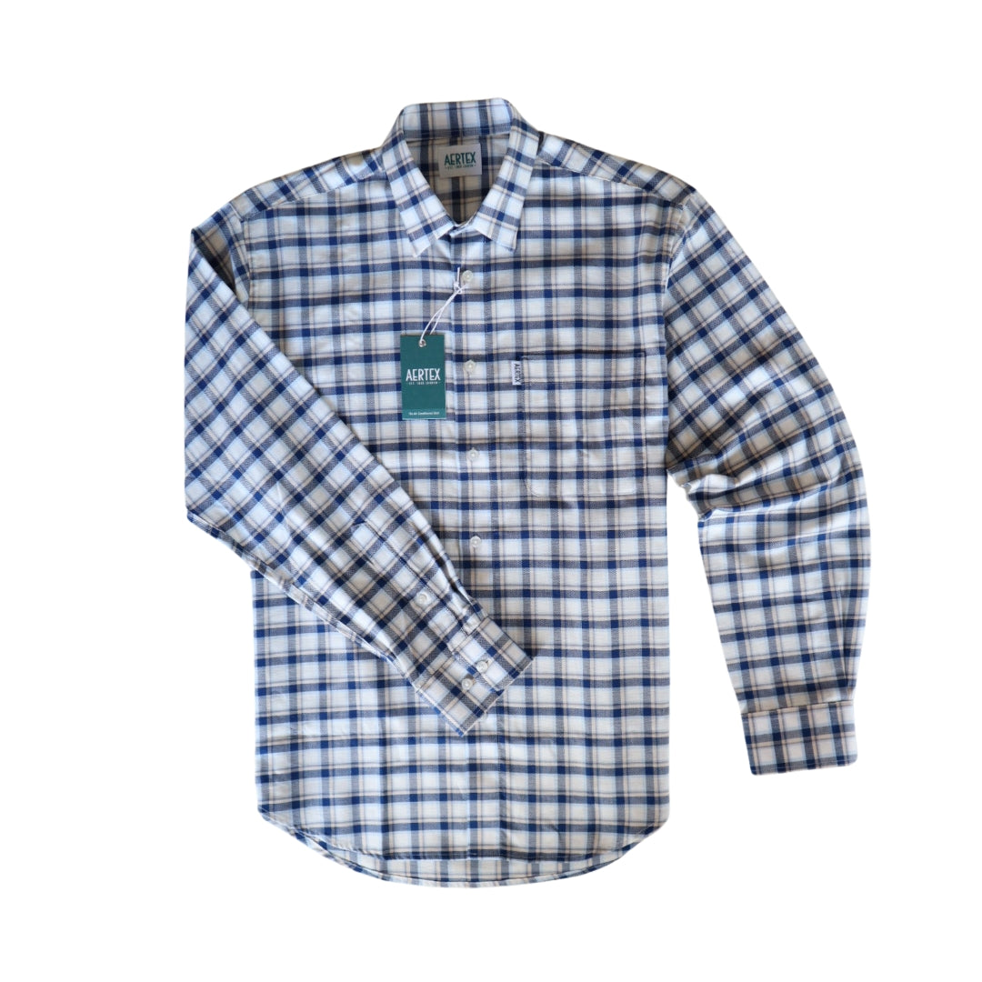 Aertex Glastonbury Long Sleeve Shirt 3XL Blue Shirt L/S by Aertex | The Bloke Shop