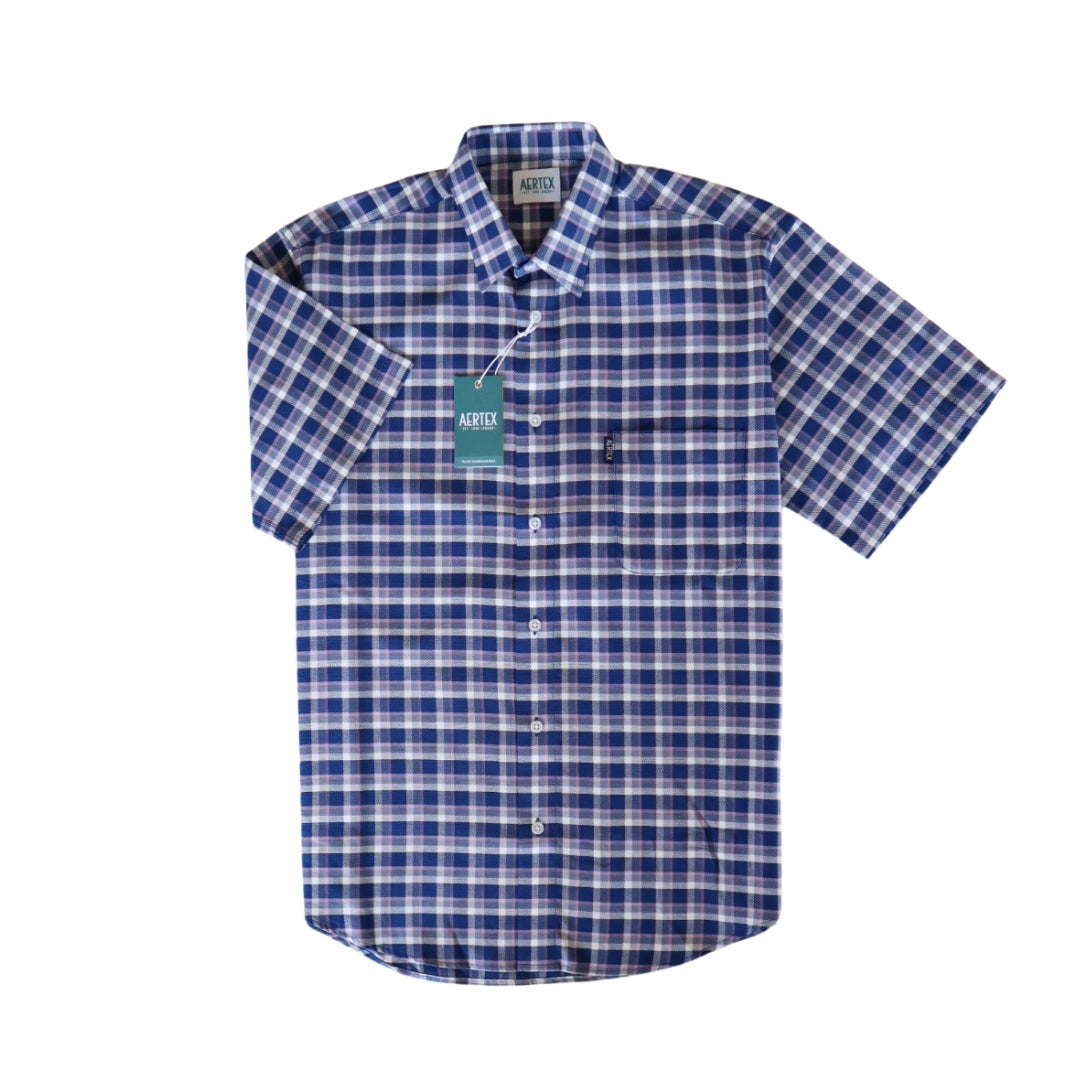 Aertex Somerset Short Sleeve Shirt 3XL Navy Shirt SS by Aertex | The Bloke Shop